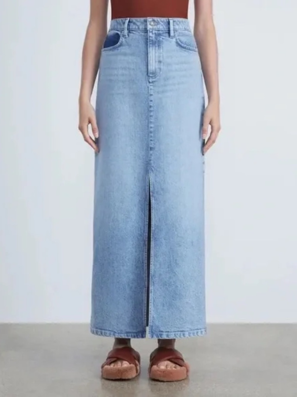 Vintage Made in USA 90s Y2K Lafayette 148 New York Denim Skirt Size 29 / 8